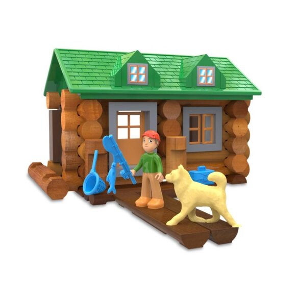 NEW Lincoln Logs Fishing Creek Cabin Building Set - 49 Pieces - Picture 2 of 14